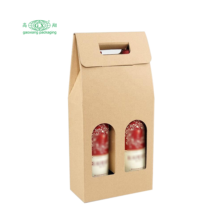 Consuetudo Lupum complicata impressa cistae vini limae 3-utrem paper utrem packaging box cum fenestra