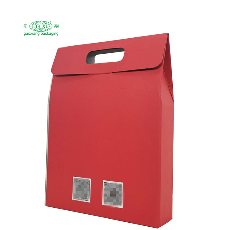 Consuetudo Lupum complicata impressa cistae vini limae 3-utrem paper utrem packaging box cum fenestra