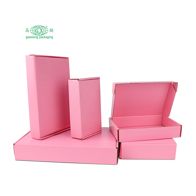 Custom logo vestes packaging pink 3-layer e flute mailer paper cardboard shipping mailing packaging arca limae