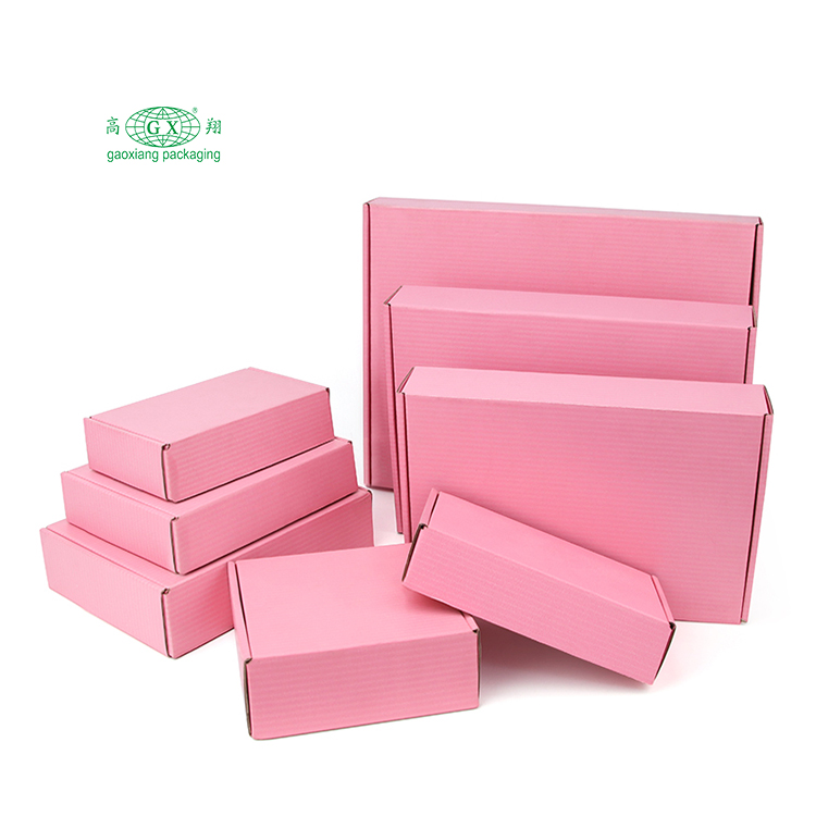 Custom logo vestes packaging pink 3-layer e flute mailer paper cardboard shipping mailing packaging arca limae